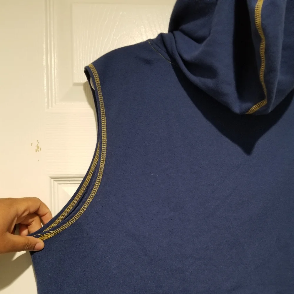 Disney WDW Mickey Navy Blue & Yellow Sleeveless Hooded Top & Shorts Matching Set